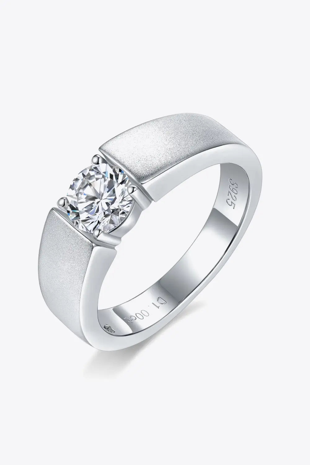 Lovcia 925 Sterling Silver I Carat Moissanite Ring-Rings-Silver-7-Silver