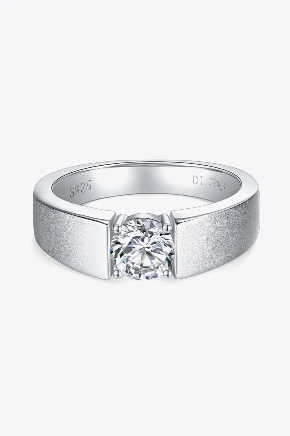Lovcia 925 Sterling Silver I Carat Moissanite Ring-Rings-Silver-7-Silver