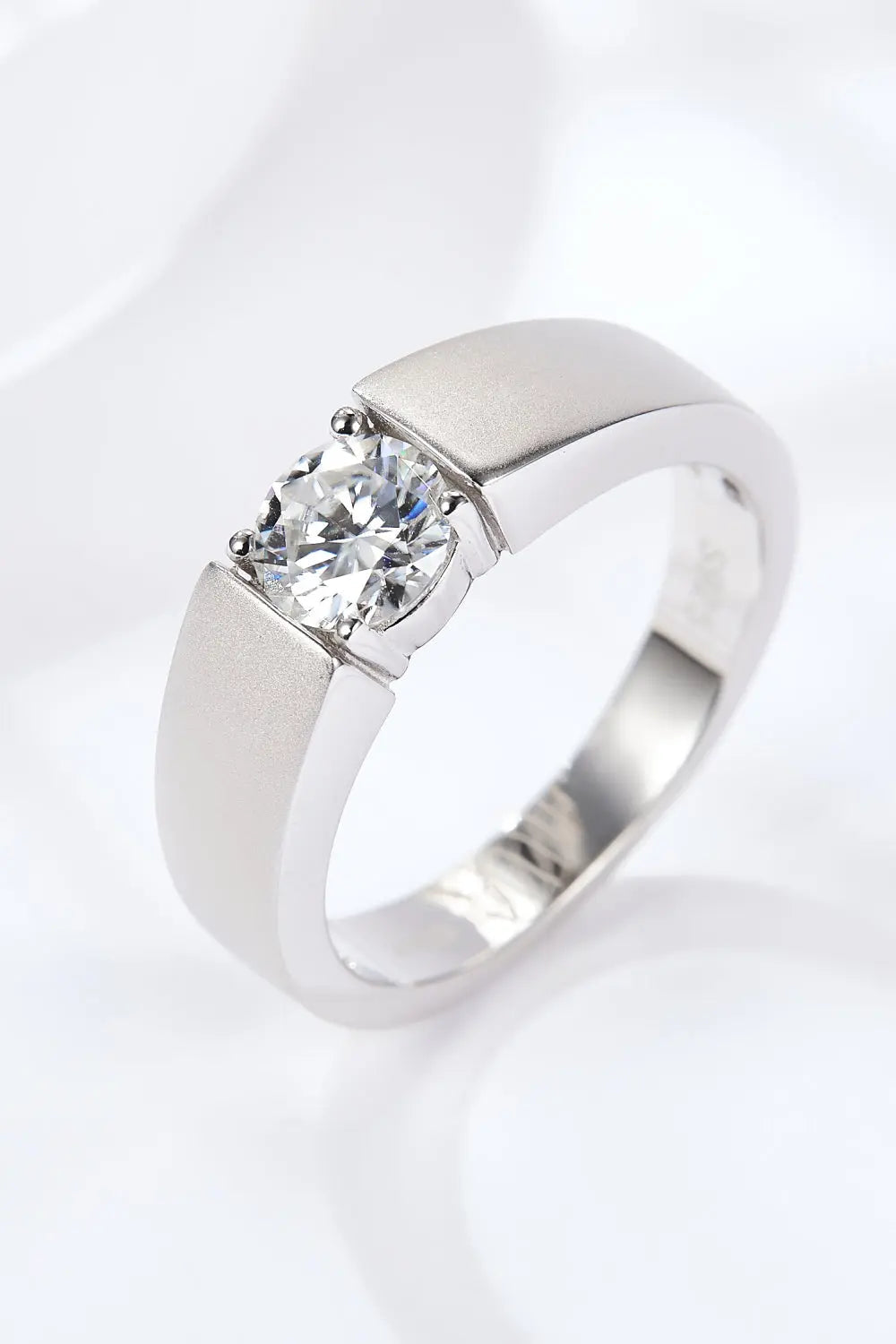 Lovcia 925 Sterling Silver I Carat Moissanite Ring-Rings-Silver-7-Silver