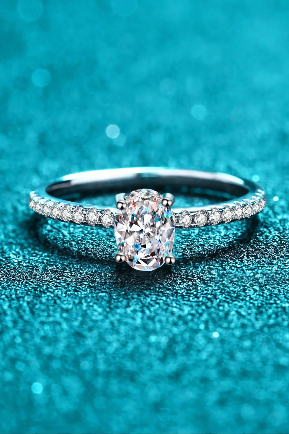 Lovcia 925 Sterling Silver Inlaid 1 Carat Moissanite Ring-Rings-Silver-4-Silver