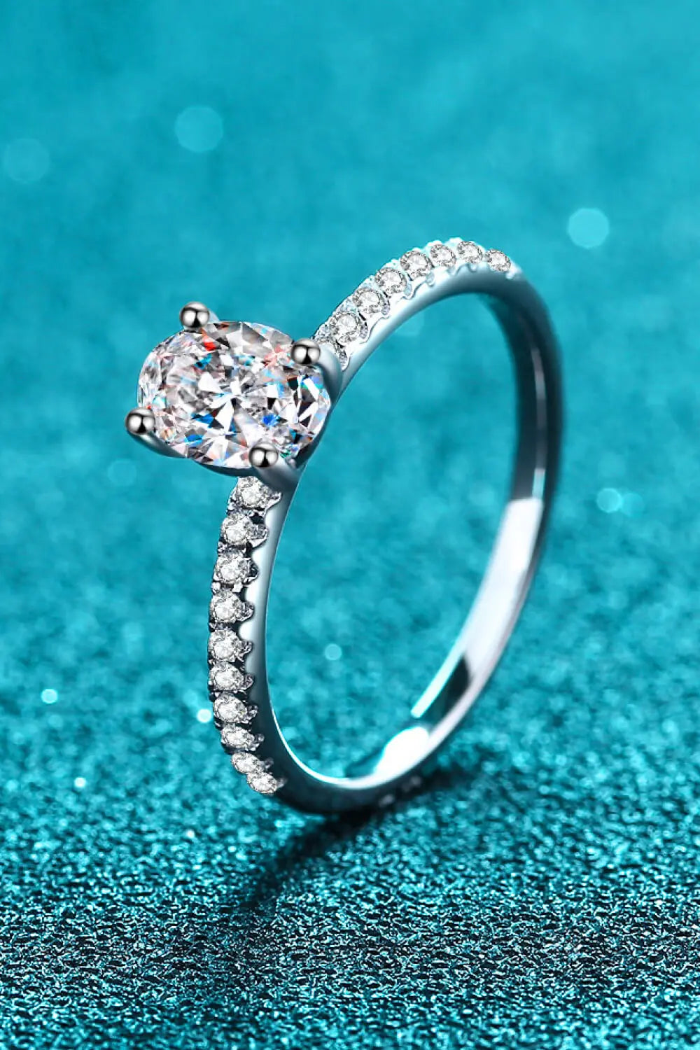 Lovcia 925 Sterling Silver Inlaid 1 Carat Moissanite Ring-Rings-Silver-4-Silver