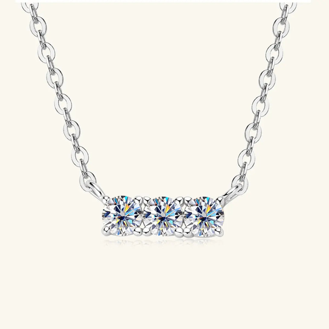 Lovcia 925 Sterling Silver Inlaid Moissanite Bar Necklace-Necklaces-Silver-One Size-Silver