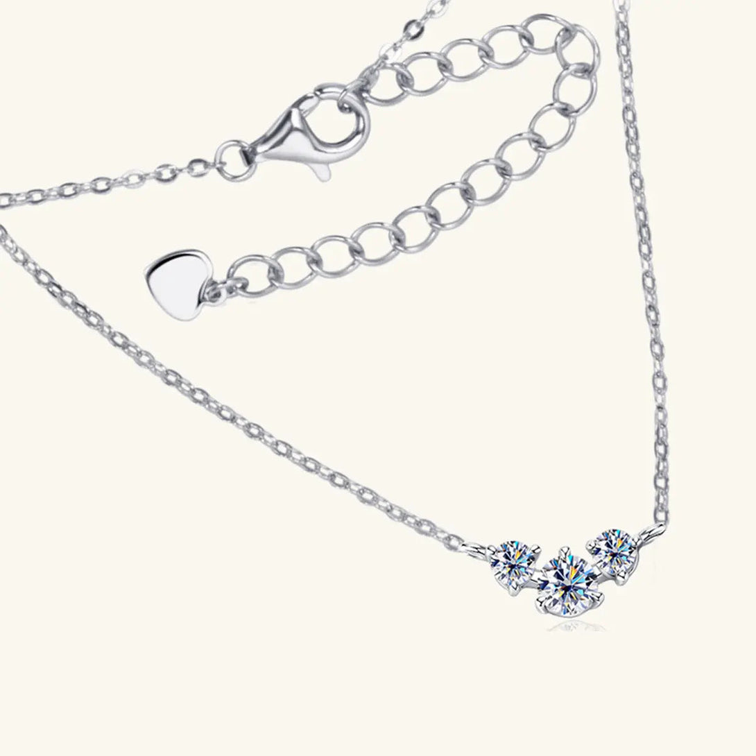 Lovcia 925 Sterling Silver Inlaid Moissanite Necklace-Necklaces-Gold-One Size-Gold