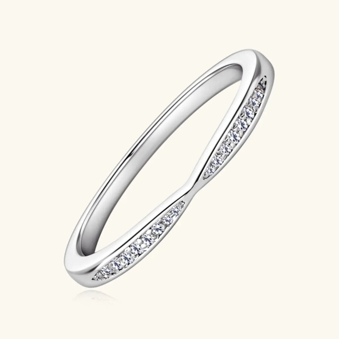 Lovcia 925 Sterling Silver Inlaid Moissanite Ring-Rings-Silver-4-Silver