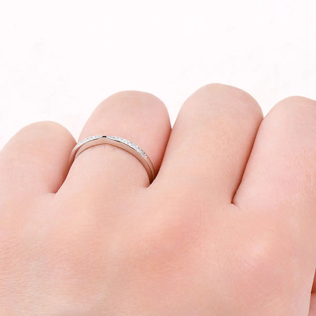 Lovcia 925 Sterling Silver Inlaid Moissanite Ring-Rings-Silver-4-Silver