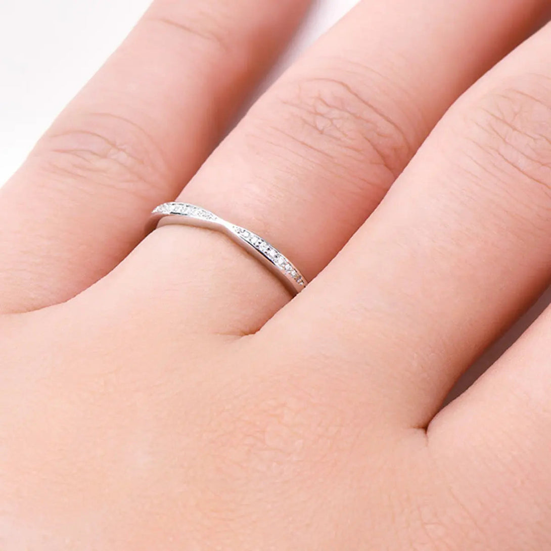 Lovcia 925 Sterling Silver Inlaid Moissanite Ring-Rings-Silver-4-Silver