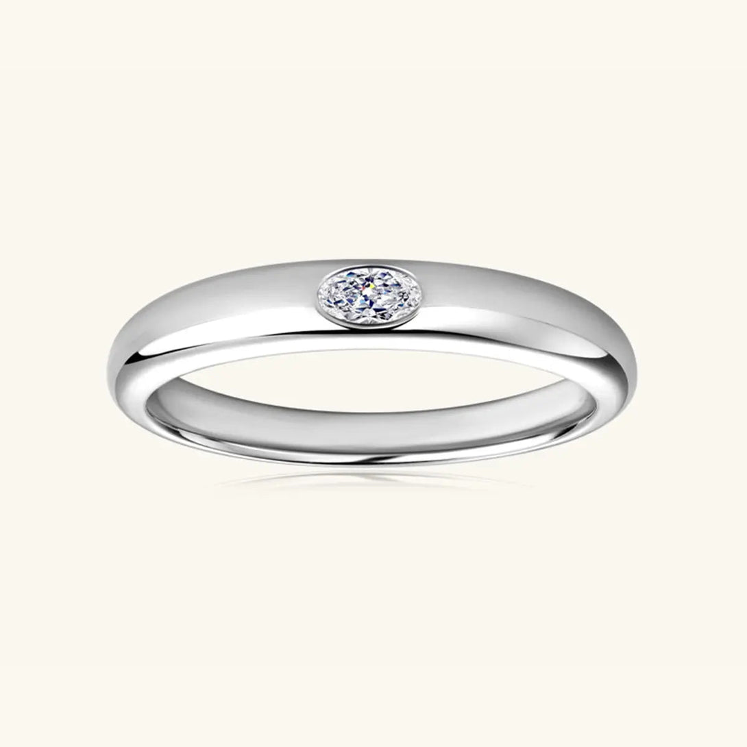 Lovcia 925 Sterling Silver Inlaid Moissanite Ring-Rings-Silver/Oval Drill-5-Silver/Oval Drill
