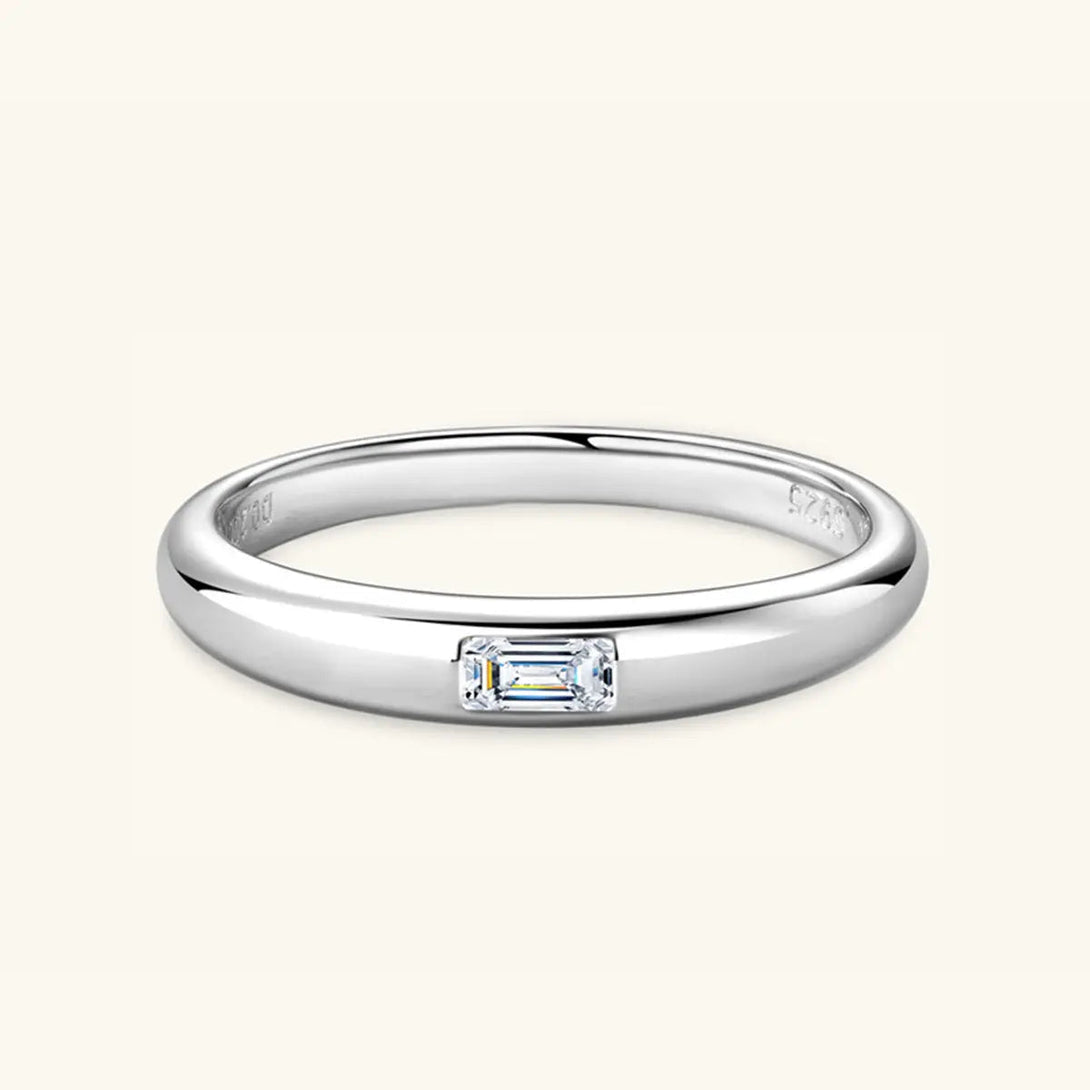 Lovcia 925 Sterling Silver Inlaid Moissanite Ring-Rings-Silver/Rectangular Drill-5-Silver/Rectangular Drill