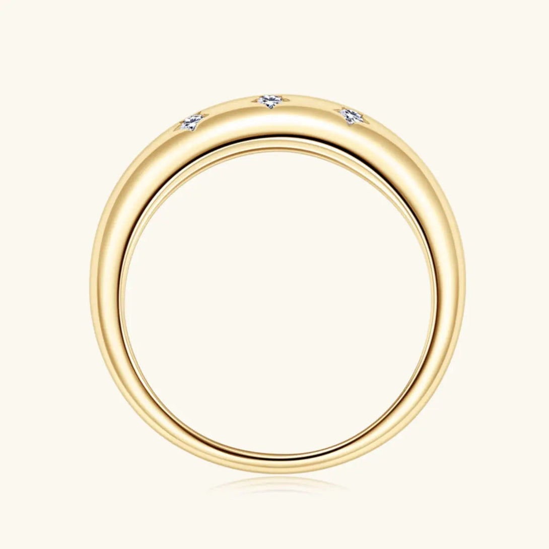 Lovcia 925 Sterling Silver Inlaid Moissanite Star Ring-Rings-Gold-5-Gold