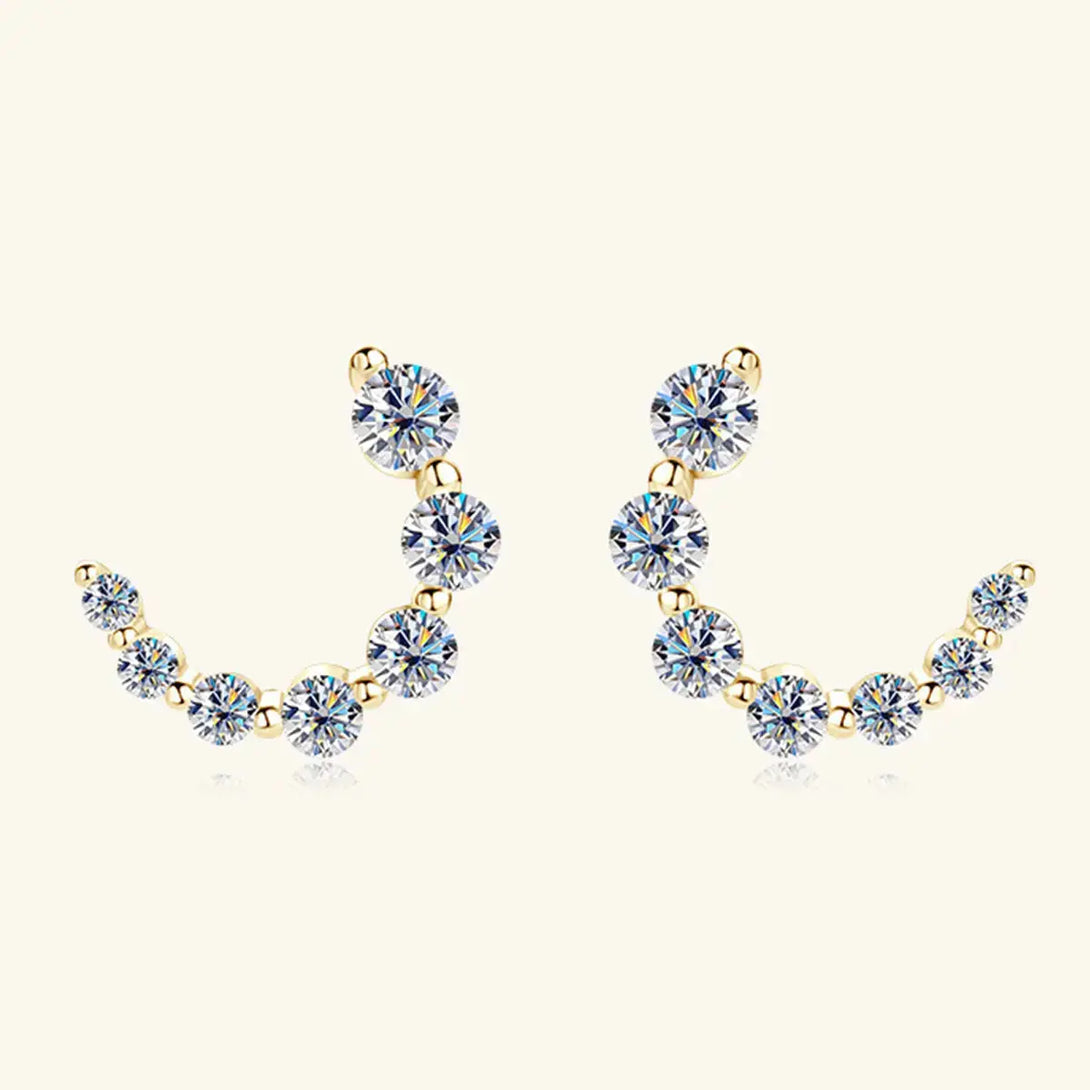 Lovcia 925 Sterling Silver Inlaid Moissanite Stud Earrings-Earrings-Gold-One Size-Gold