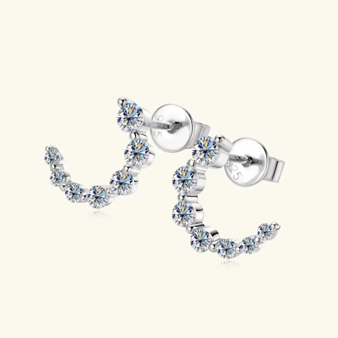 Lovcia 925 Sterling Silver Inlaid Moissanite Stud Earrings-Earrings-Gold-One Size-Gold