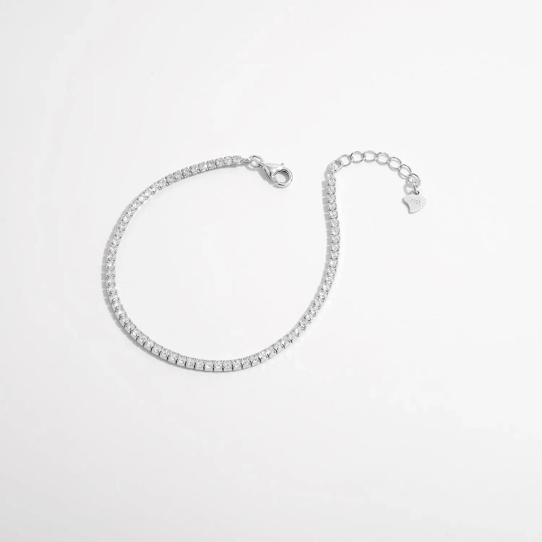 Lovcia 925 Sterling Silver Inlaid Zircon Bracelet-Bracelets-Silver-One Size-Silver