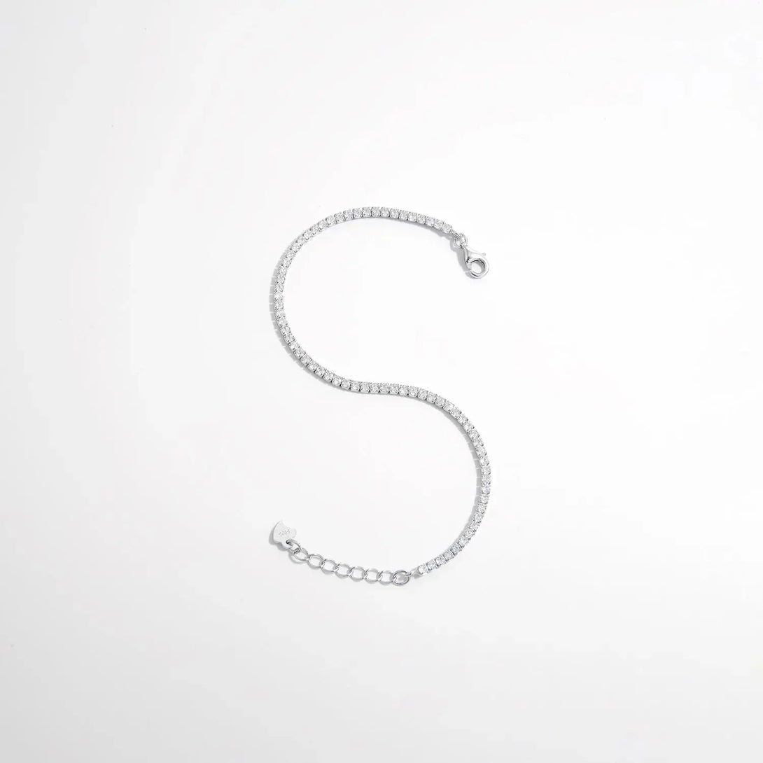 Lovcia 925 Sterling Silver Inlaid Zircon Bracelet-Bracelets-Silver-One Size-Silver