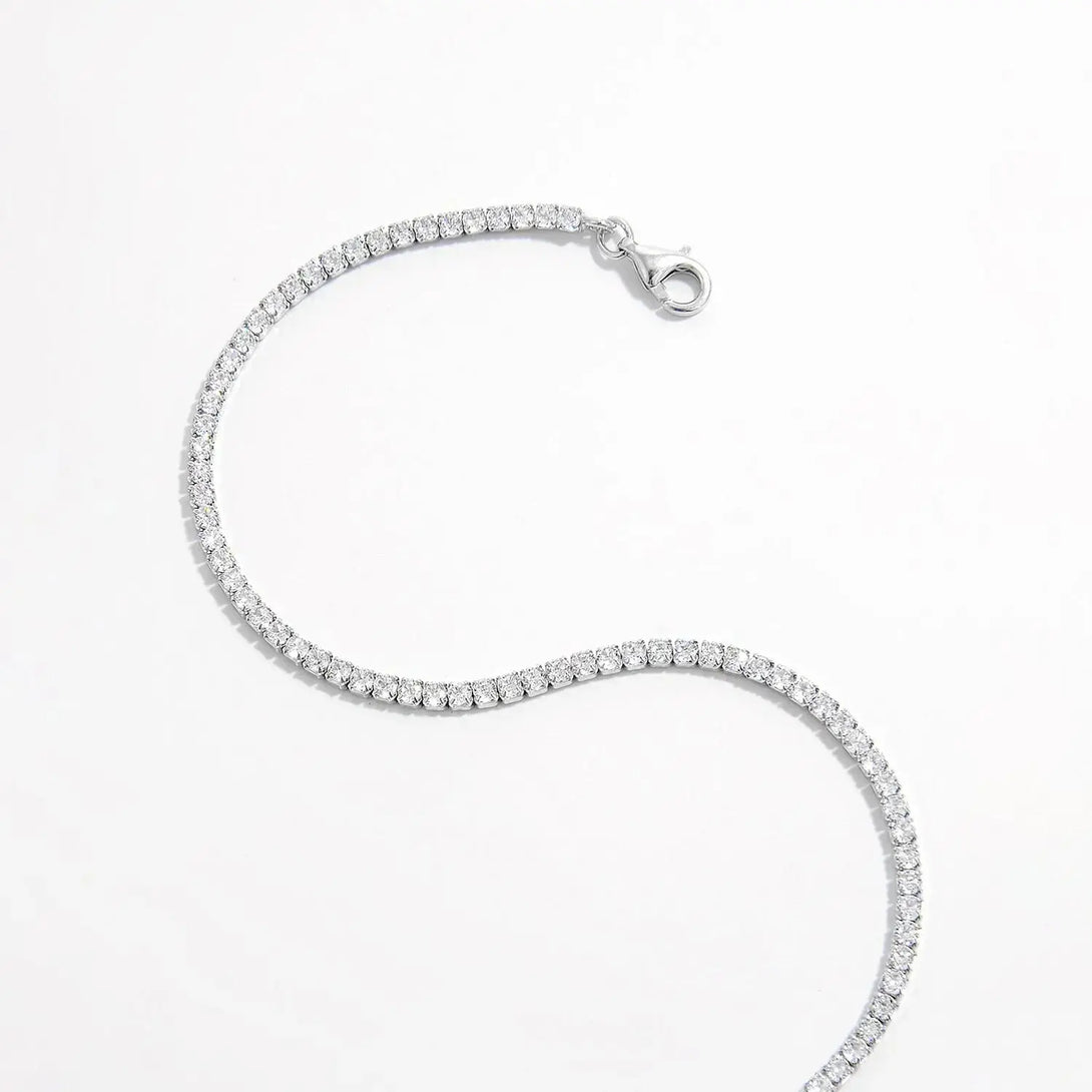 Lovcia 925 Sterling Silver Inlaid Zircon Bracelet-Bracelets-Silver-One Size-Silver