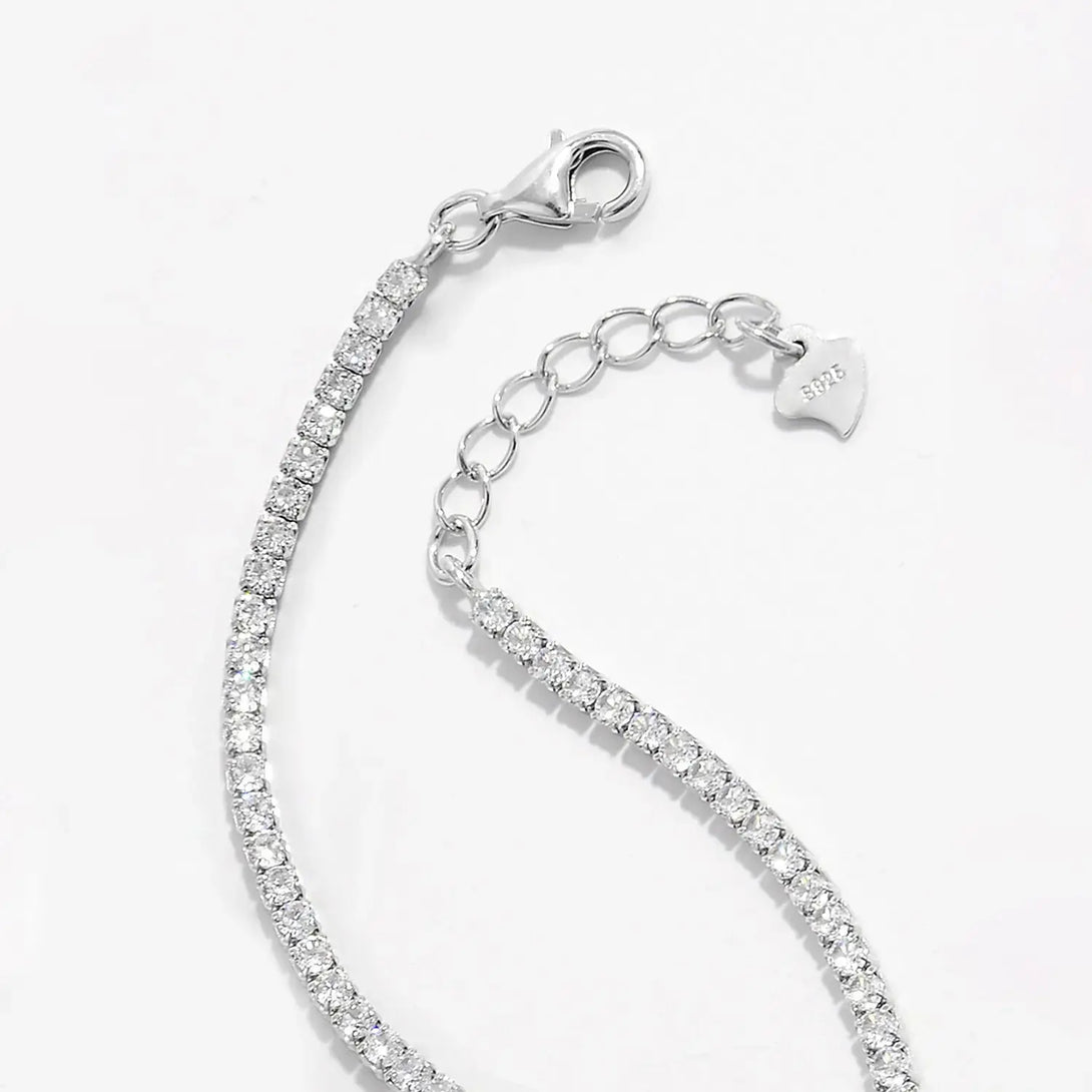 Lovcia 925 Sterling Silver Inlaid Zircon Bracelet-Bracelets-Silver-One Size-Silver