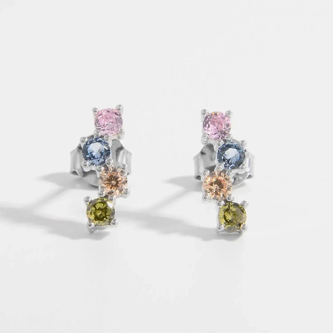 Lovcia 925 Sterling Silver Inlaid Zircon Earrings-Earrings-Silver-One Size-Silver