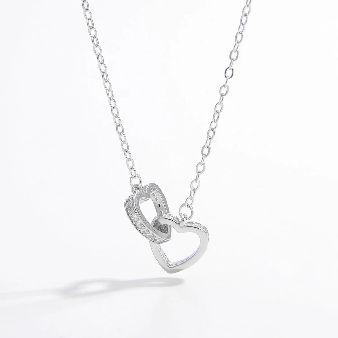 Lovcia 925 Sterling Silver Inlaid Zircon Heart Necklace-Necklaces-Silver-One Size-Silver