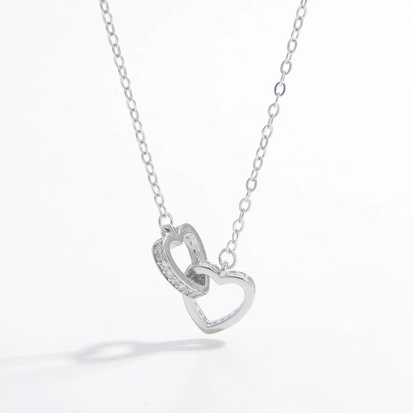 Lovcia 925 Sterling Silver Inlaid Zircon Heart Necklace-Necklaces-Silver-One Size-Silver