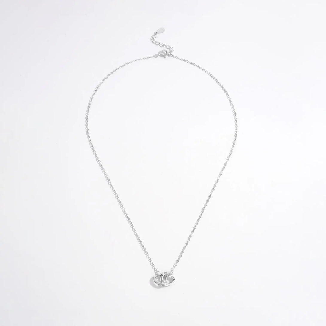 Lovcia 925 Sterling Silver Inlaid Zircon Heart Necklace-Necklaces-Silver-One Size-Silver