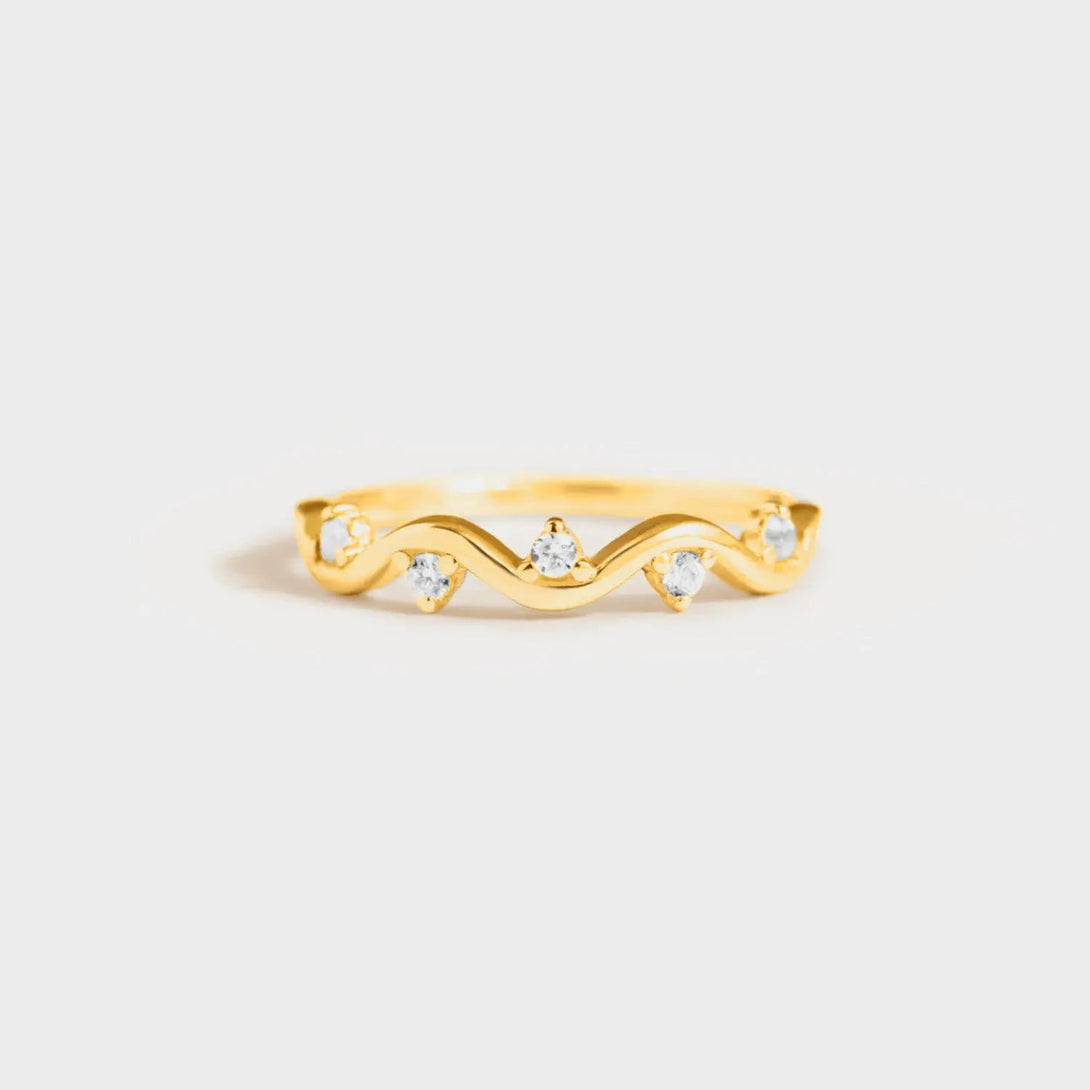 Lovcia 925 Sterling Silver Inlaid Zircon Ring-Rings-Gold-5-Gold