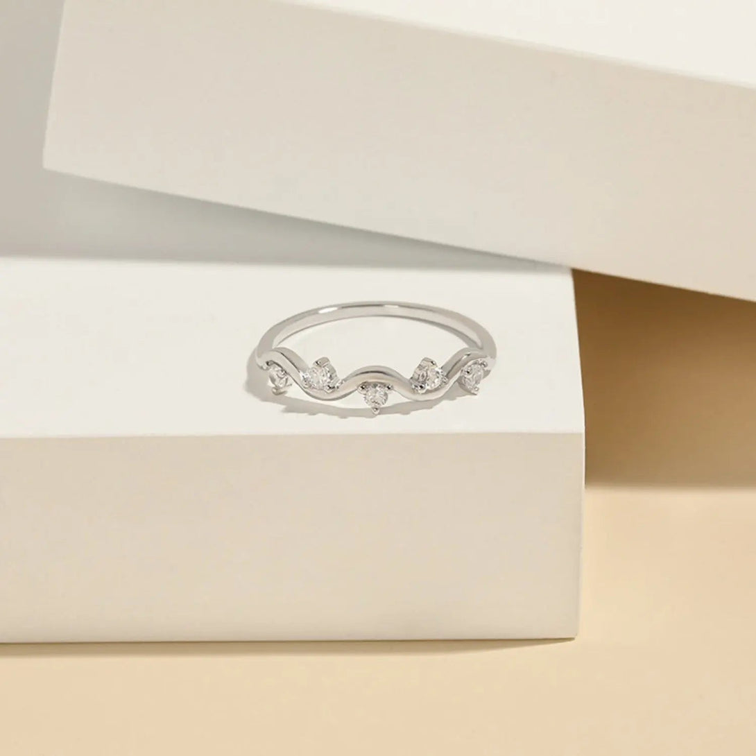 Lovcia 925 Sterling Silver Inlaid Zircon Ring-Rings-Gold-5-Gold
