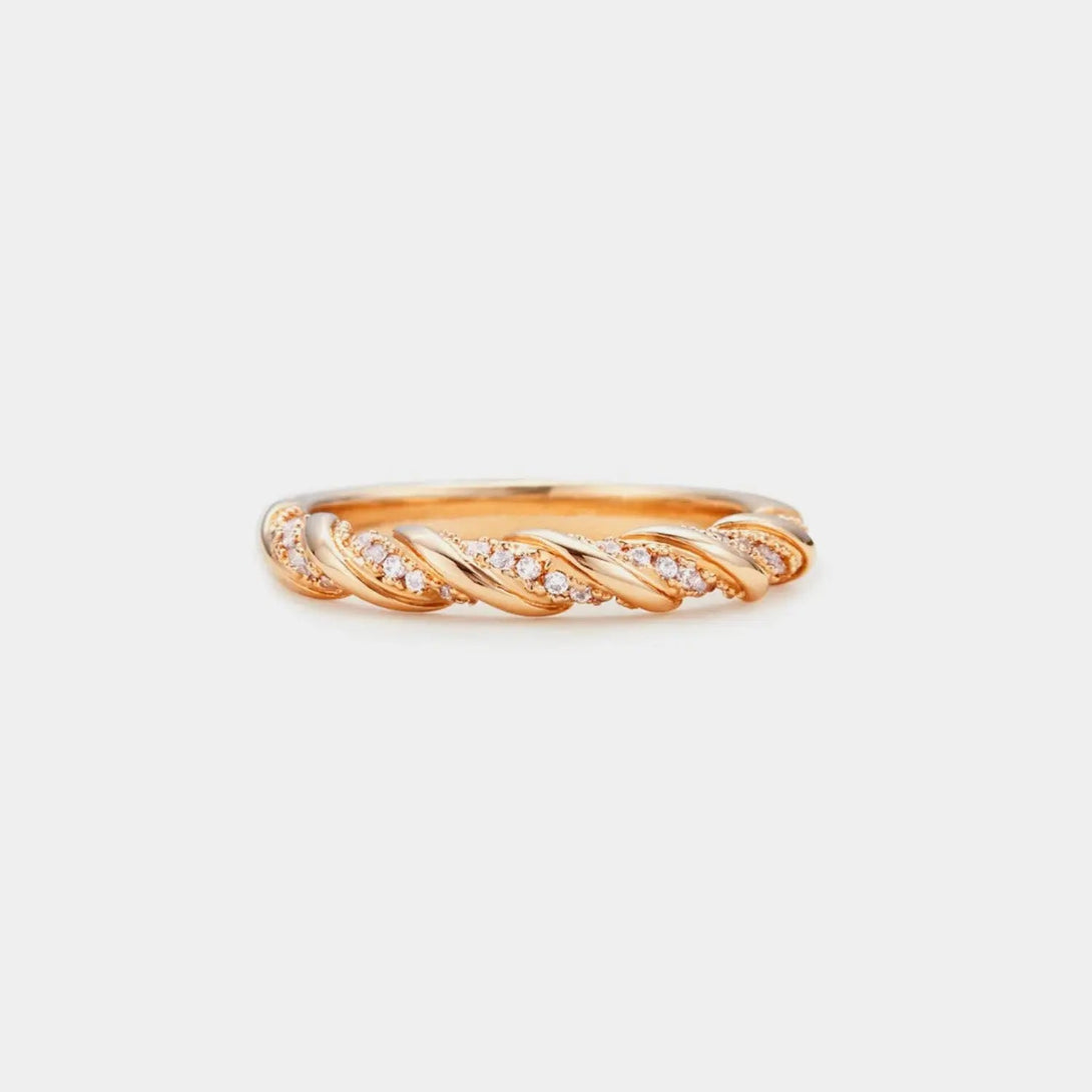 Lovcia 925 Sterling Silver Inlaid Zircon Ring-Rings-Gold-6-Gold