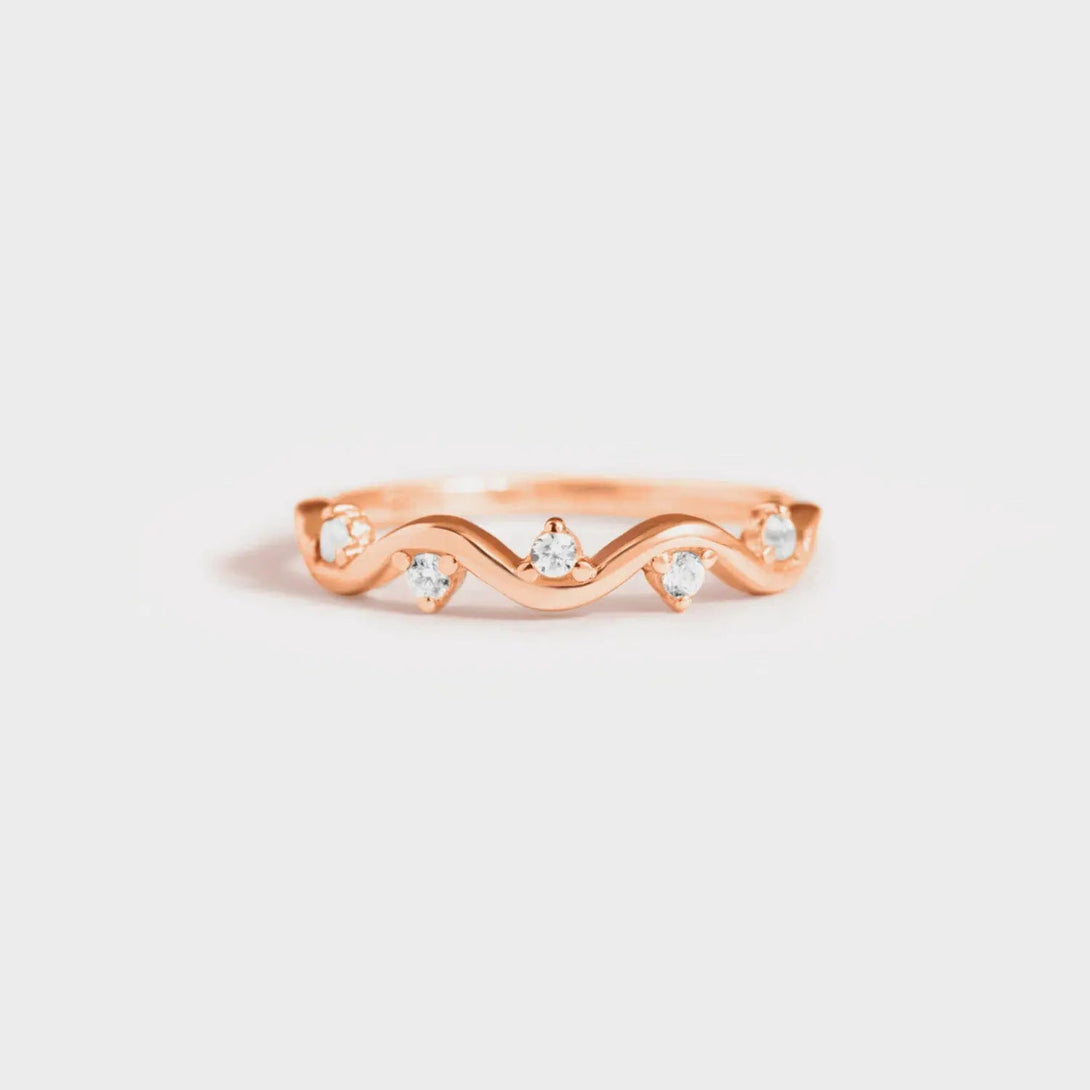 Lovcia 925 Sterling Silver Inlaid Zircon Ring-Rings-Rose Gold-5-Rose Gold