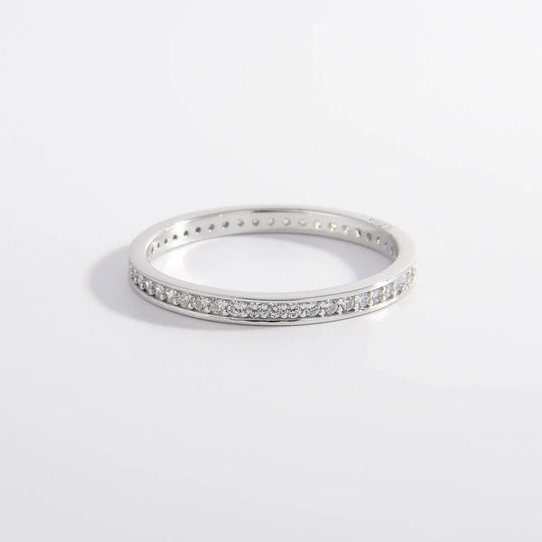 Lovcia 925 Sterling Silver Inlaid Zircon Ring-Rings-Silver-6-Silver