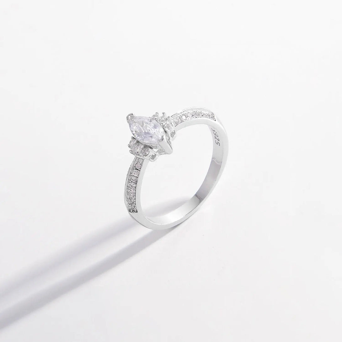 Lovcia 925 Sterling Silver Inlaid Zircon Ring-Rings-Silver-6-Silver