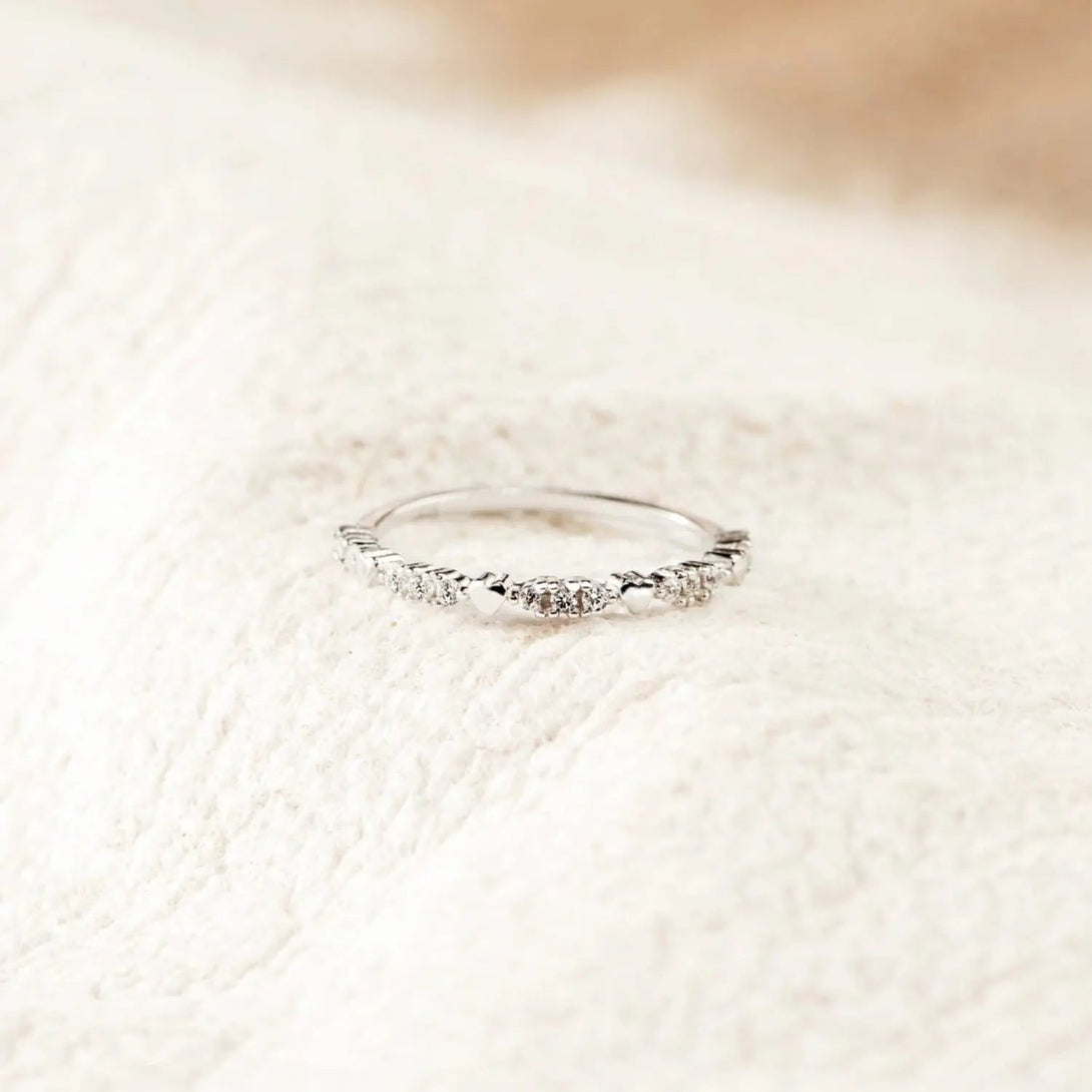 Lovcia 925 Sterling Silver Inlaid Zircon Ring-Rings-Silver-6-Silver