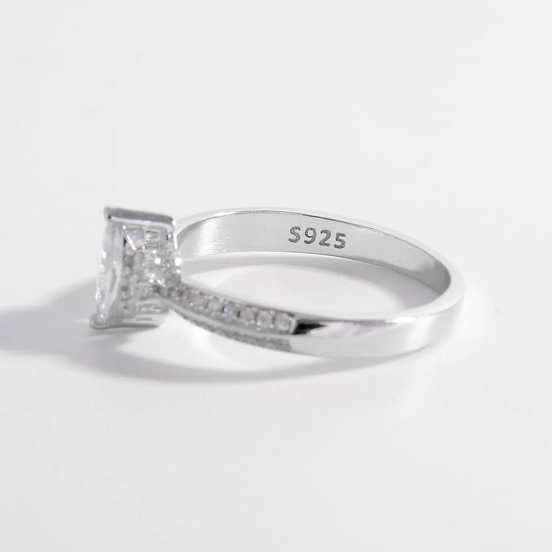 Lovcia 925 Sterling Silver Inlaid Zircon Ring-Rings-Silver-6-Silver