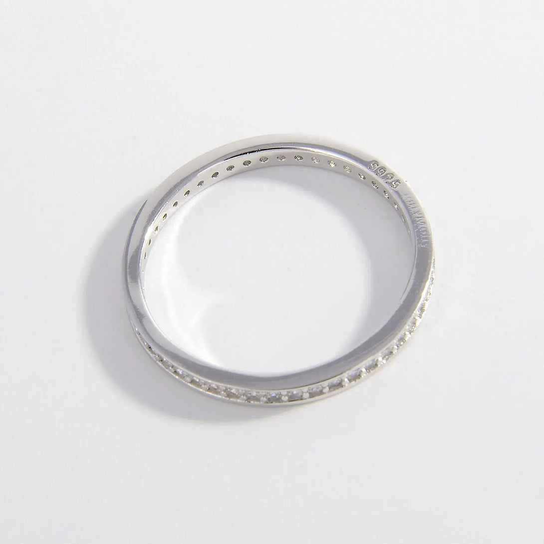 Lovcia 925 Sterling Silver Inlaid Zircon Ring-Rings-Silver-6-Silver
