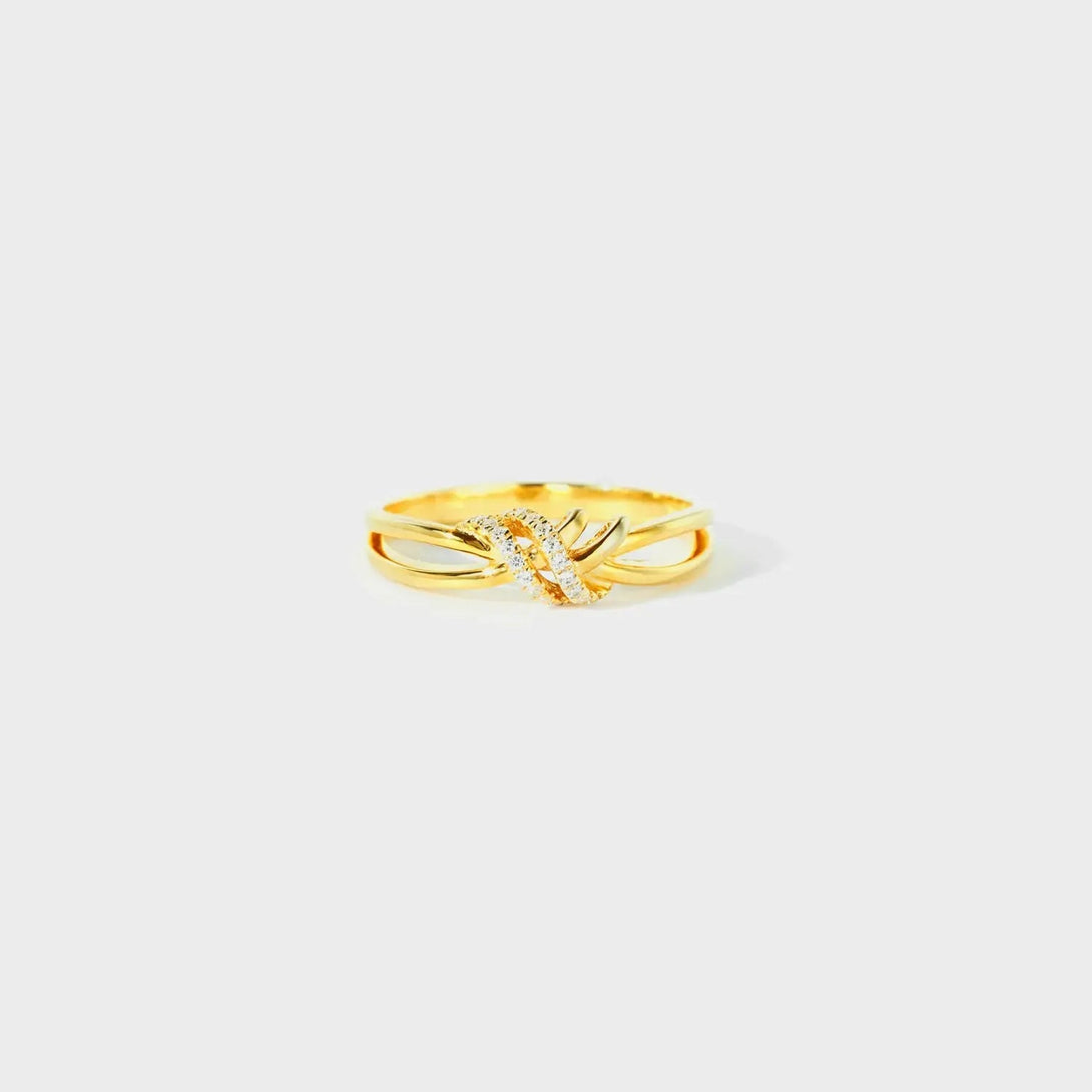 Lovcia 925 Sterling Silver Inlaid Zircon Wrapped Knot Ring-Rings-Gold-6-Gold