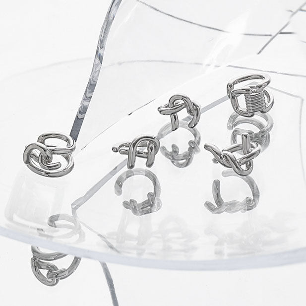 Lovcia 925 Sterling Silver Irregular Lines Earring Single