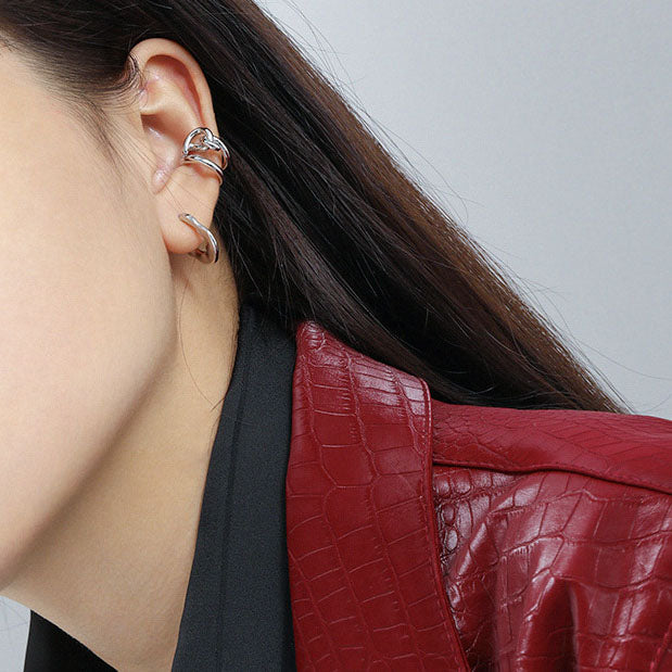 Lovcia 925 Sterling Silver Irregular Lines Earring Single