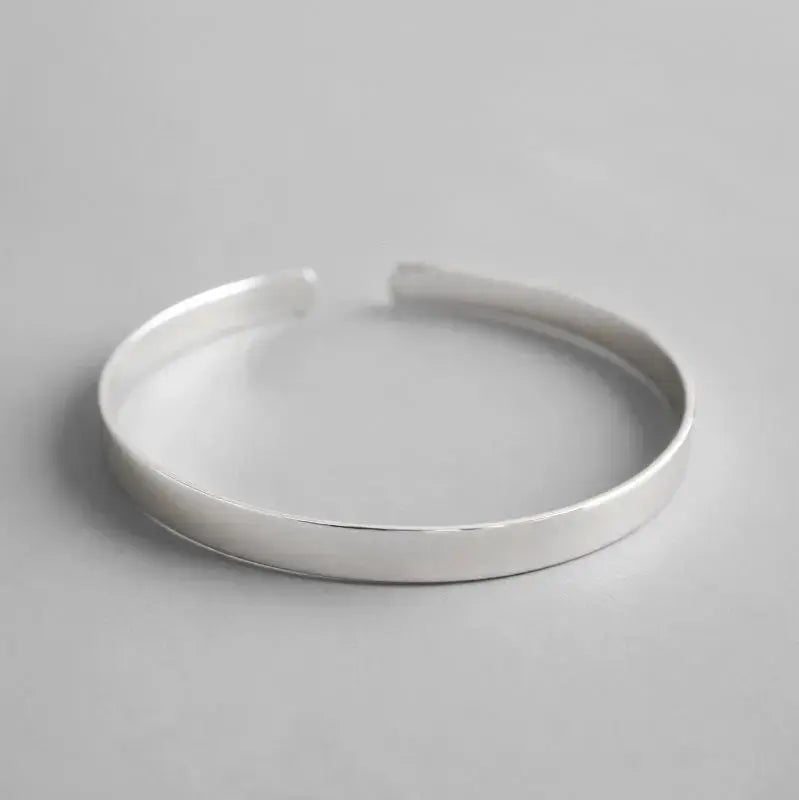 Lovcia 925 Sterling Silver Jewellery 5mm Width Open Bangle-Bracelets-Silver-Silver
