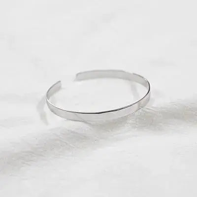 Lovcia 925 Sterling Silver Jewellery 5mm Width Open Bangle-Bracelets-Silver-Silver