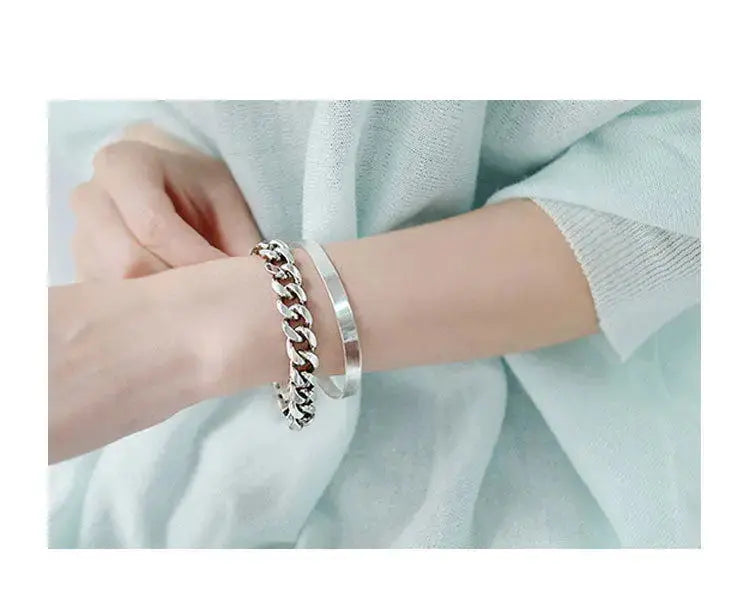 Lovcia 925 Sterling Silver Jewellery 5mm Width Open Bangle-Bracelets-Silver-Silver