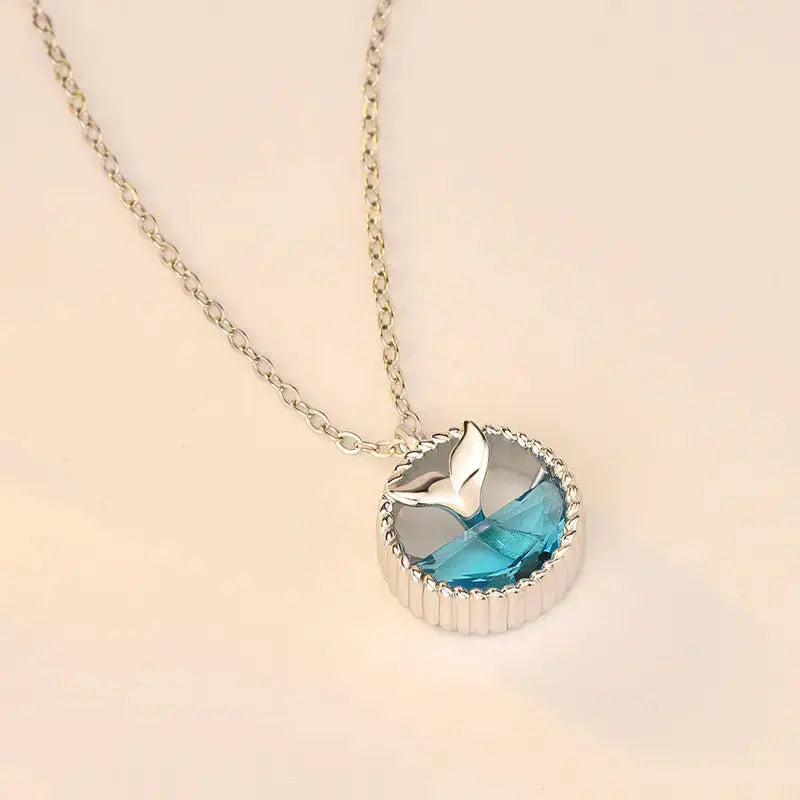 Lovcia 925 Sterling Silver Mermaid Tears Ocean Necklace-Necklaces-