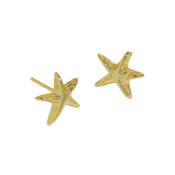 Lovcia 925 Sterling Silver Mini Star Stud Earrings Gold-Earrings-Yellow Gold-