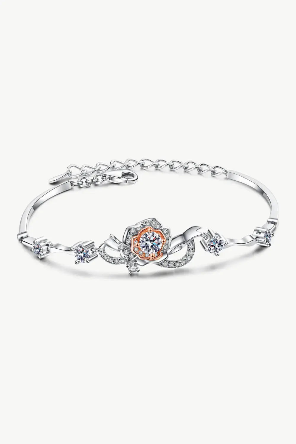 Lovcia 925 Sterling Silver Moissanite Bracelet-Bracelets-Silver/Orange-One Size-Silver/Orange
