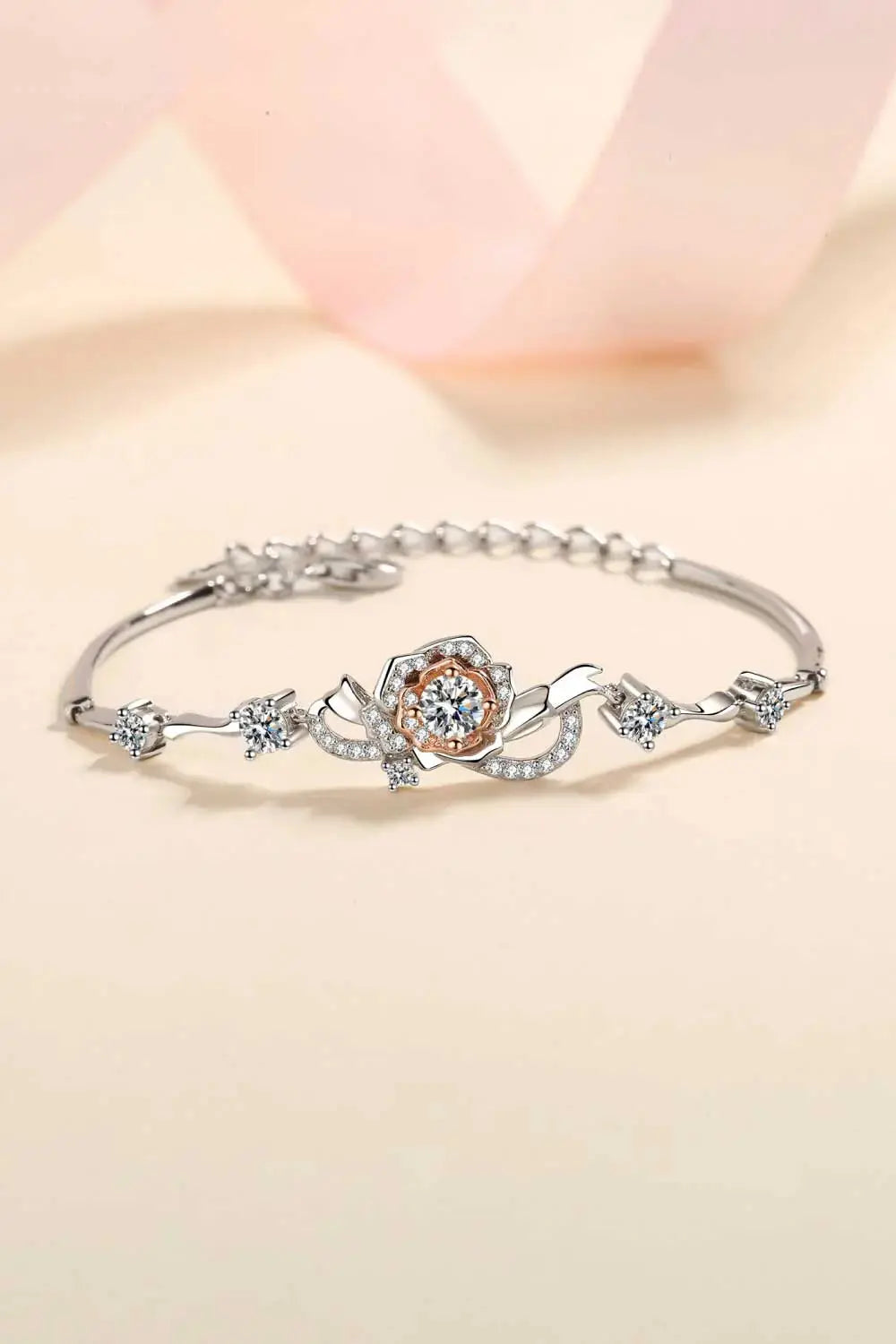 Lovcia 925 Sterling Silver Moissanite Bracelet-Bracelets-Silver/Orange-One Size-Silver/Orange