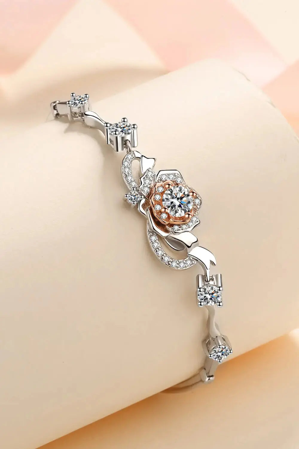 Lovcia 925 Sterling Silver Moissanite Bracelet-Bracelets-Silver/Orange-One Size-Silver/Orange