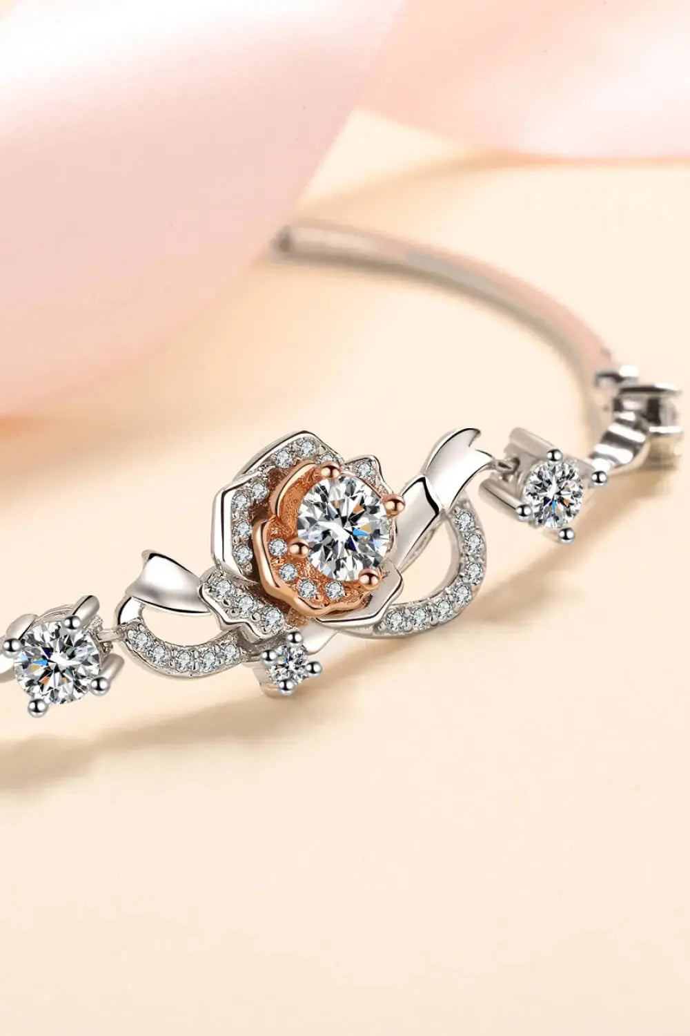Lovcia 925 Sterling Silver Moissanite Bracelet-Bracelets-Silver/Orange-One Size-Silver/Orange