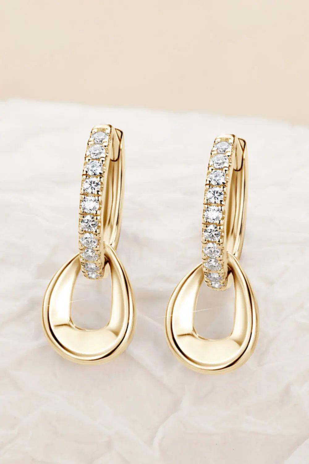 Lovcia 925 Sterling Silver Moissanite Double Hoop Earrings-Earrings-Gold-One Size-Gold