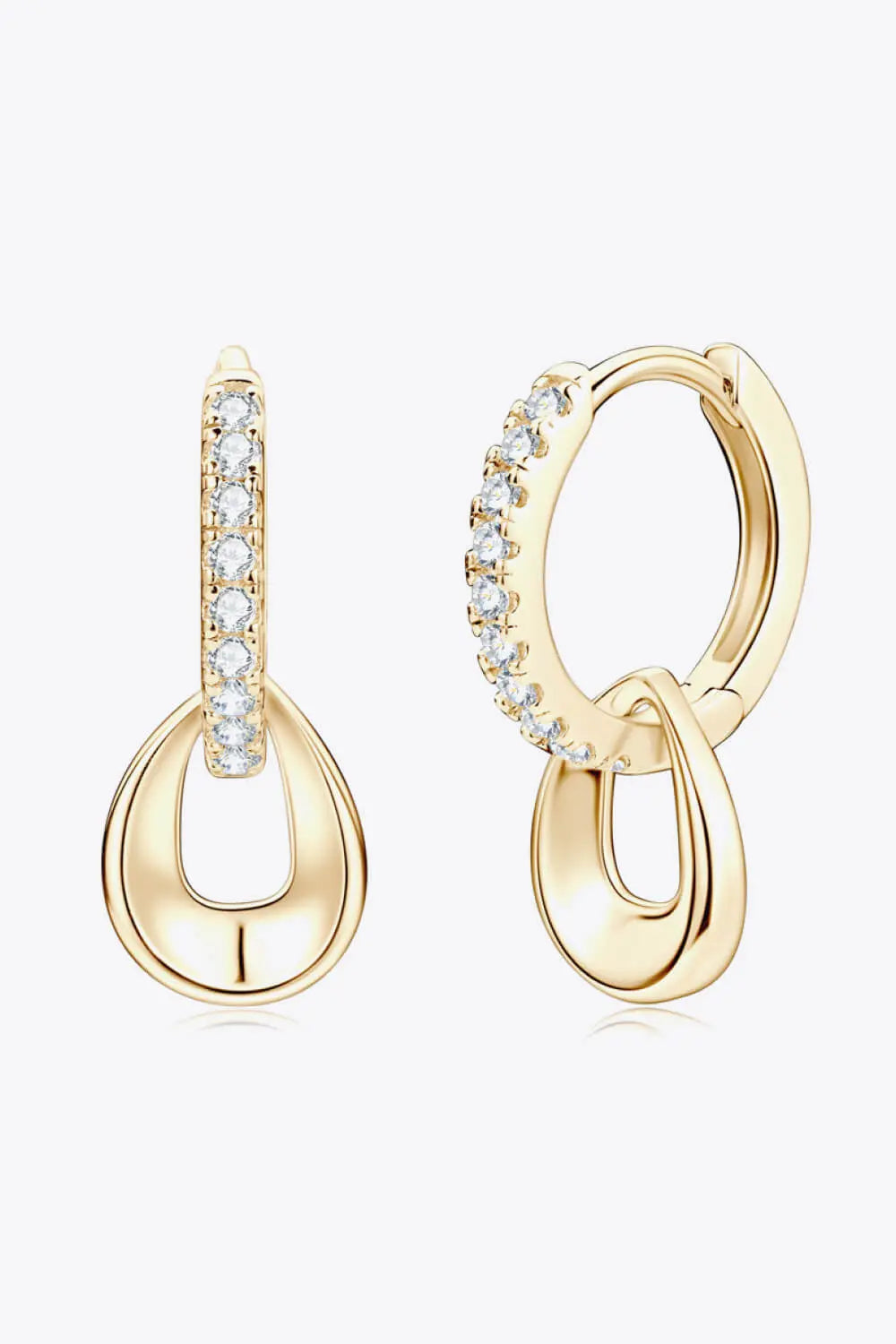 Lovcia 925 Sterling Silver Moissanite Double Hoop Earrings-Earrings-Gold-One Size-Gold
