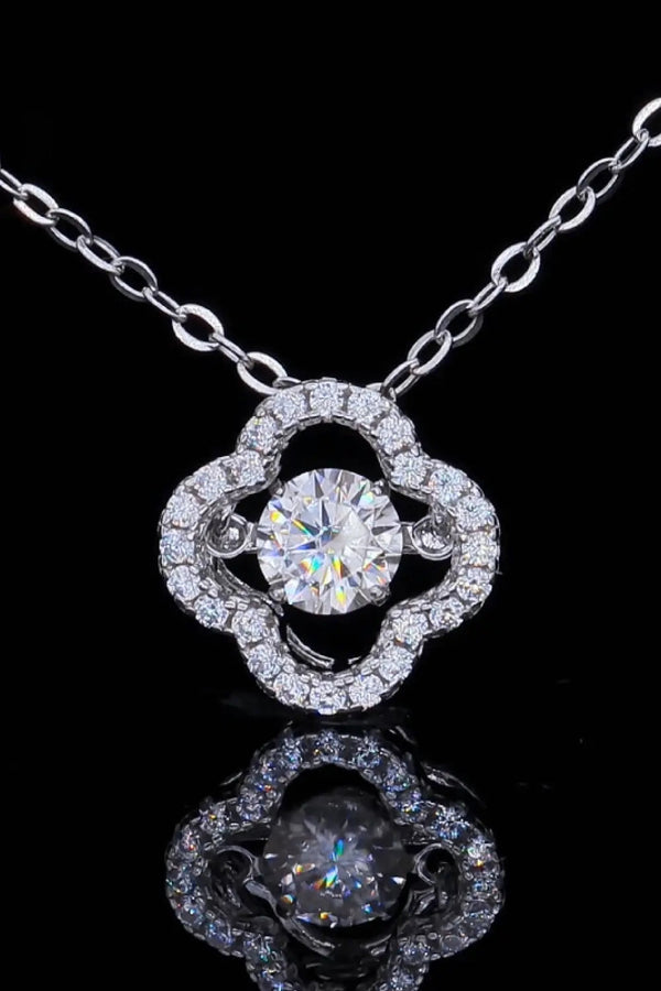 Lovcia 925 Sterling Silver Moissanite Flower Pendant Necklace-Necklaces-Silver-One Size-Silver