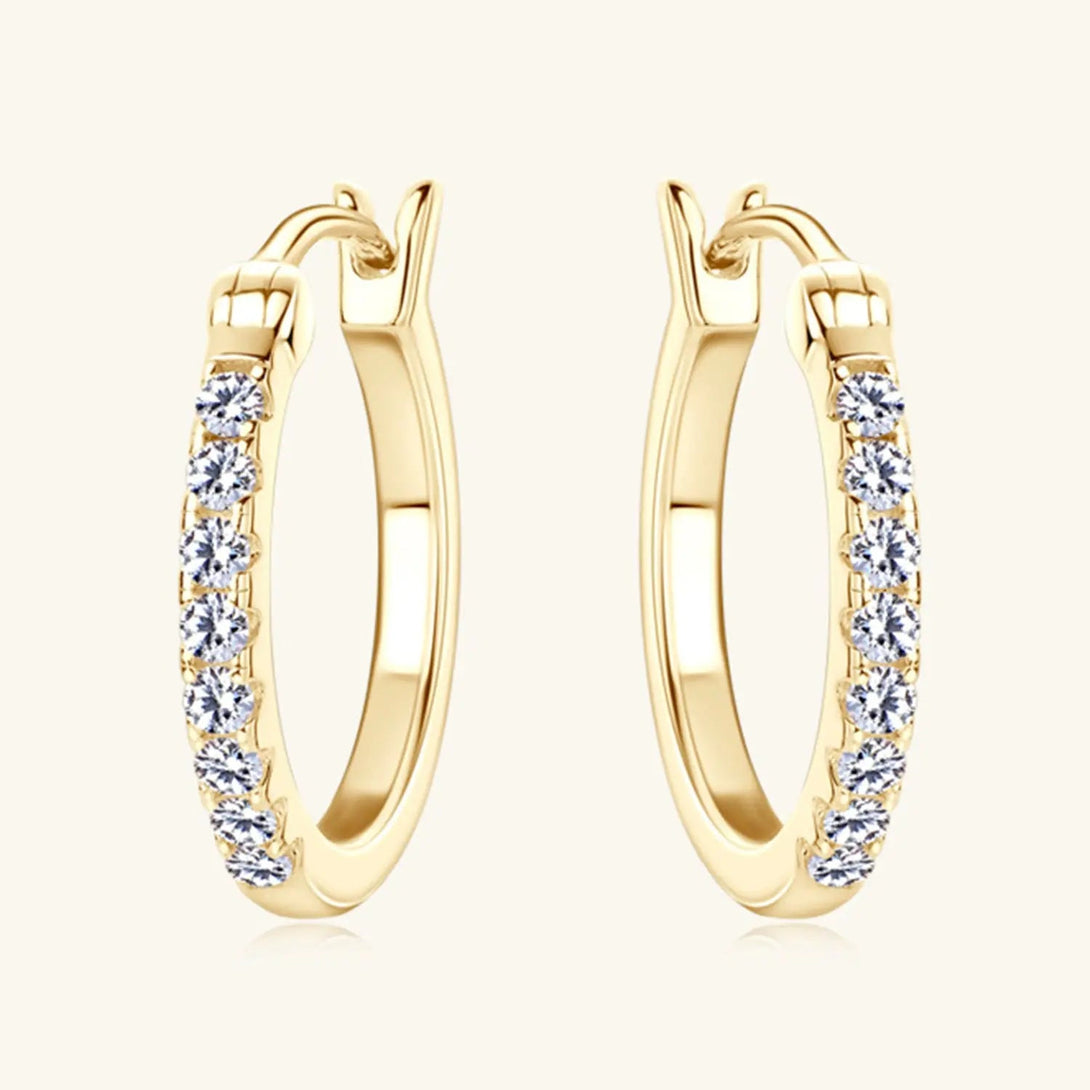 Lovcia 925 Sterling Silver Moissanite Huggie Earrings-Earrings-Gold-One Size-Gold