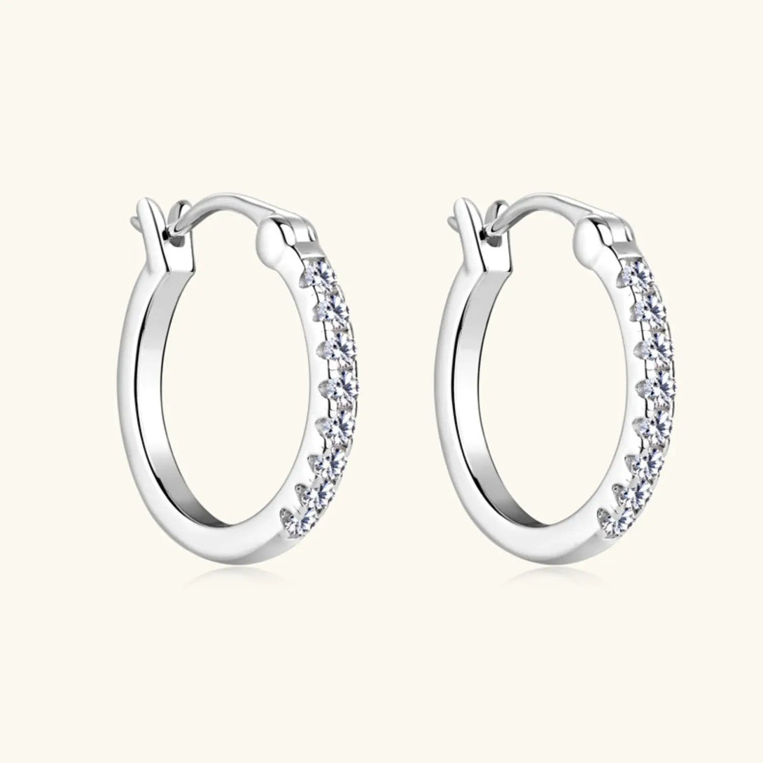 Lovcia 925 Sterling Silver Moissanite Huggie Earrings-Earrings-Gold-One Size-Gold