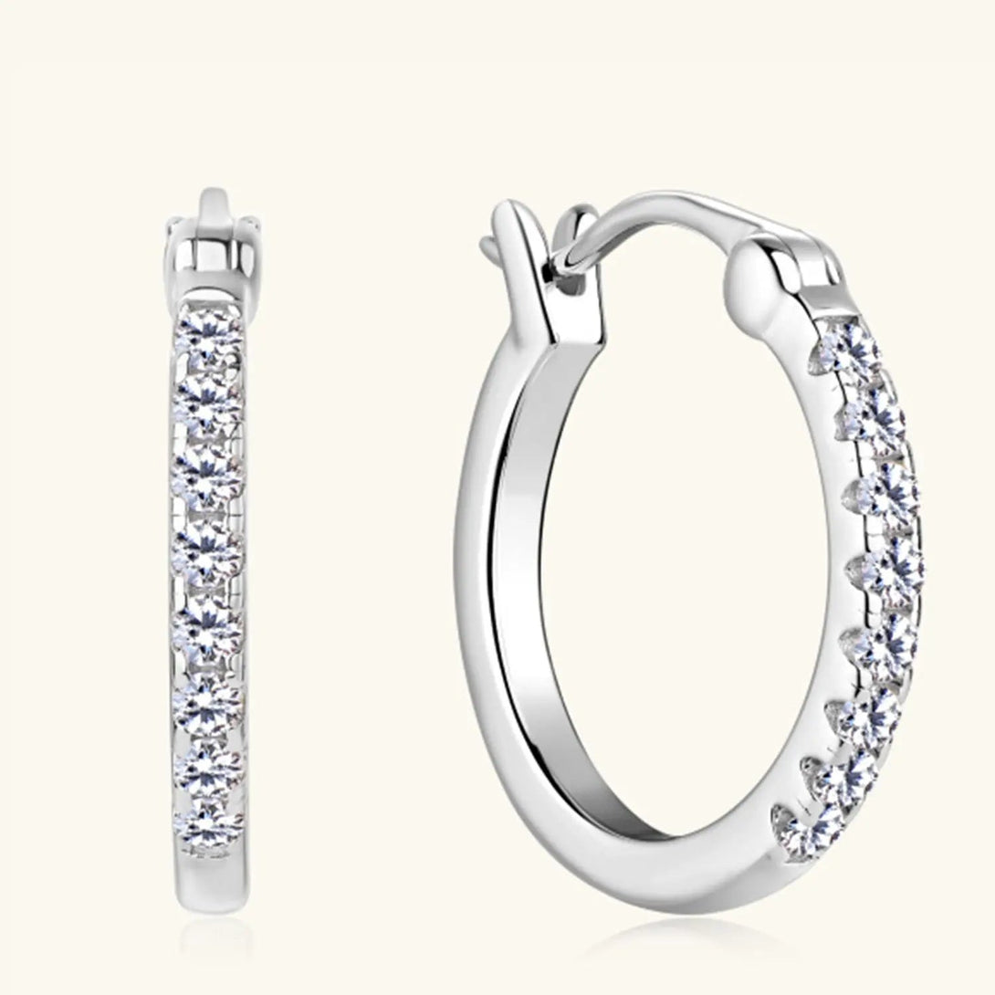 Lovcia 925 Sterling Silver Moissanite Huggie Earrings-Earrings-Gold-One Size-Gold
